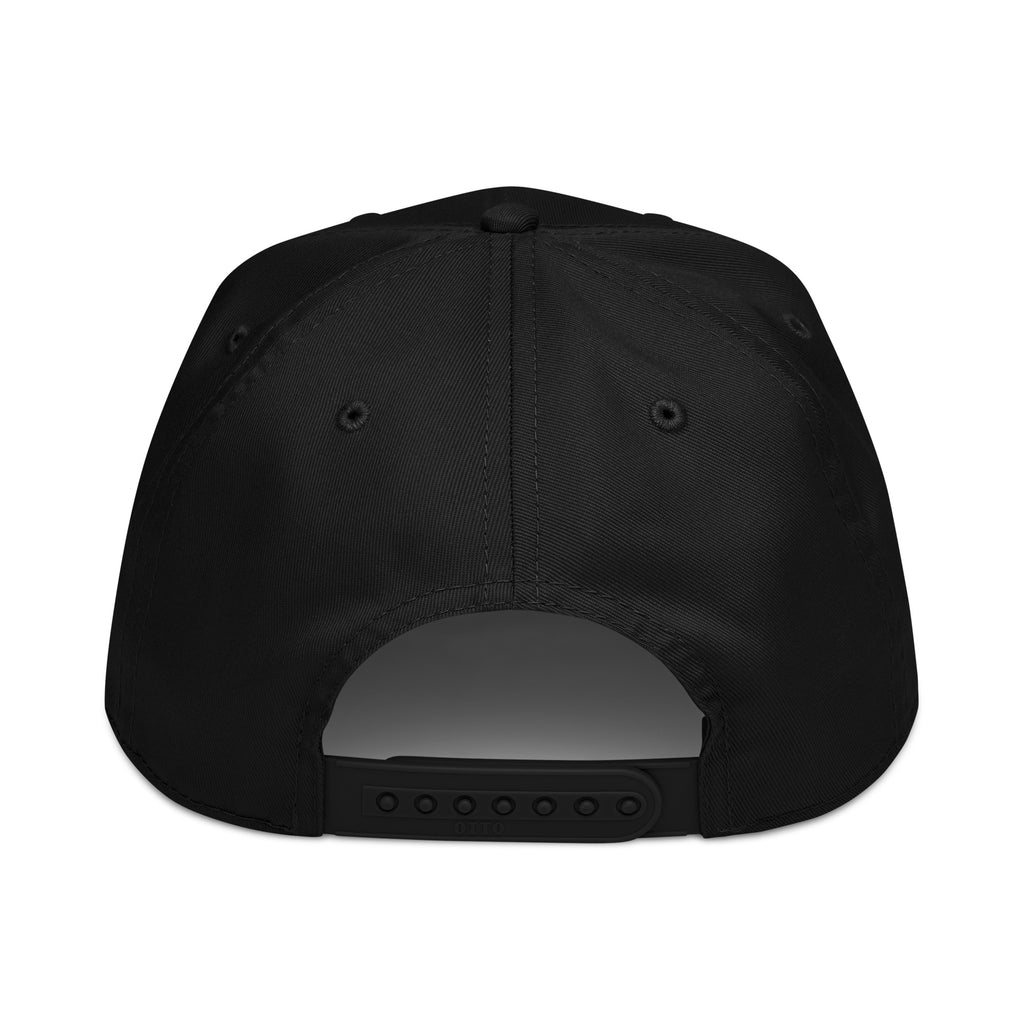 Close up of black baseball cap with "NICE ENFORCEMENT" embroidery.